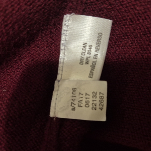 Cashmere Charter Club Luxury Maroon Cardigan Medium - Picture 5 of 5